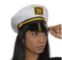 Yacht Cap, Adjustable White/Black