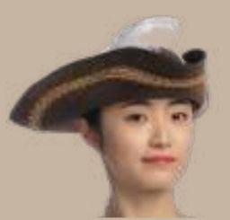 Hat, Tricorn Pirate Brown w/ Feather