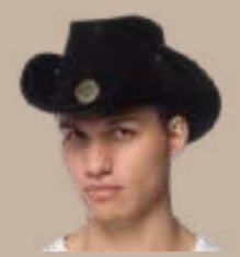 Hat, Cowboy Leatherlike Snaps Black