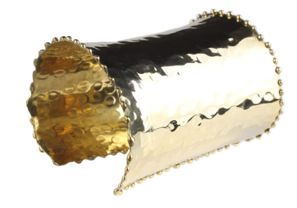 Cuff, Hammered Gold Metal