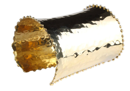 Cuff, Hammered Gold Metal