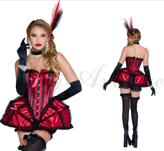 Corset, Dancehall Darling Red Black