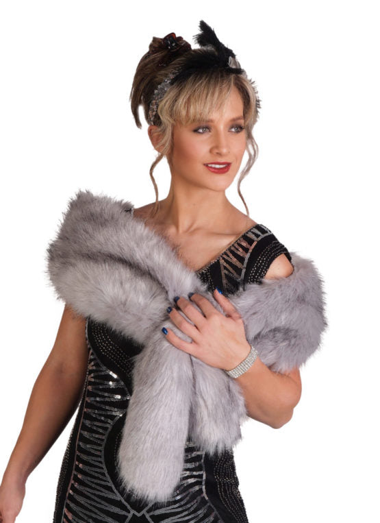 Fur Stole, Economy Grey