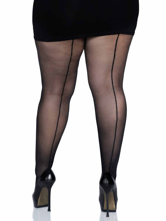 Pantyhose, Classic Backseam-black/Black : plus 150-220