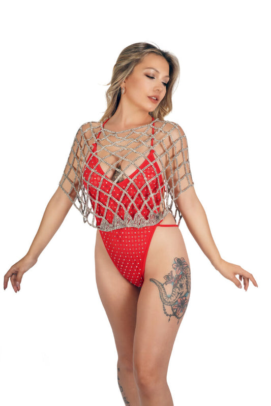 Halter Top, Rhinestone Net