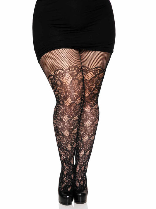 Tights, Floral Vine Net Plus