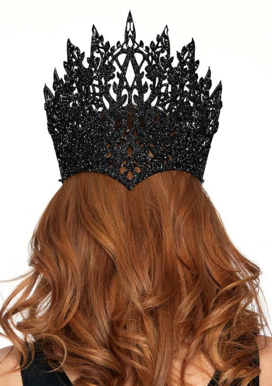 Crown, Glitter Die Cut Jeweled-black