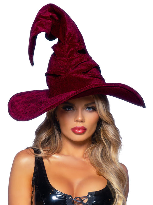 Witch, Crushed Velvet-Burgundy