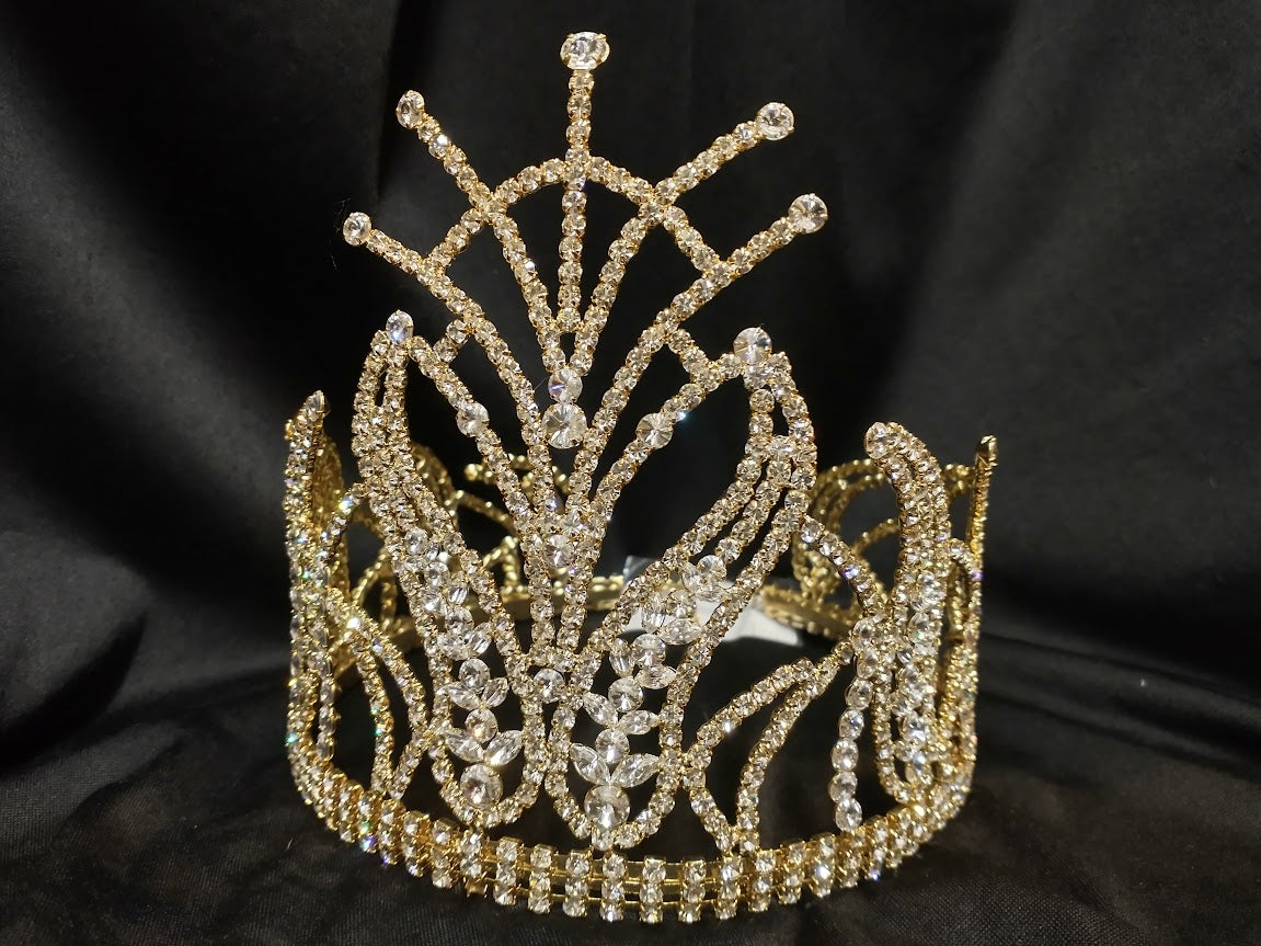 Tiara, Pageant Gold-  : 6 1/2" height