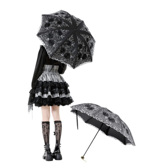 Umbrella, Embroidered Gothic Lace