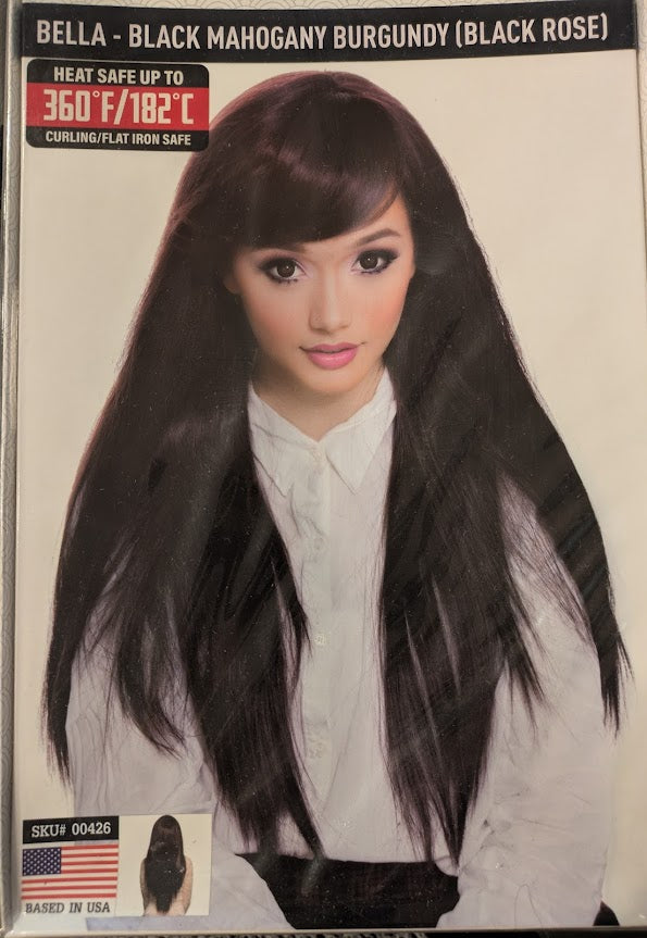 Wig, Bella - Black Mahogany Burgundy (Black Rose)