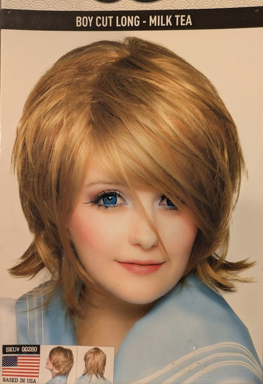 Wig, Boy Cut Long - Milk Tea