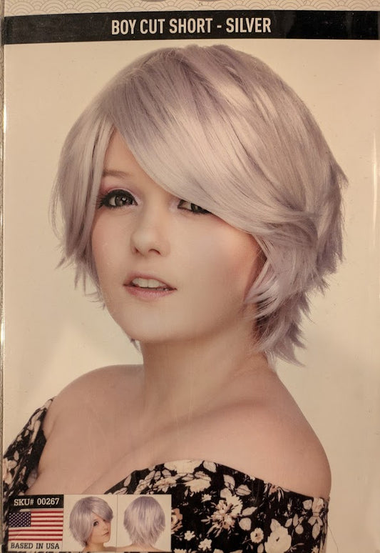 Wig, Boy Cut Short - Silver