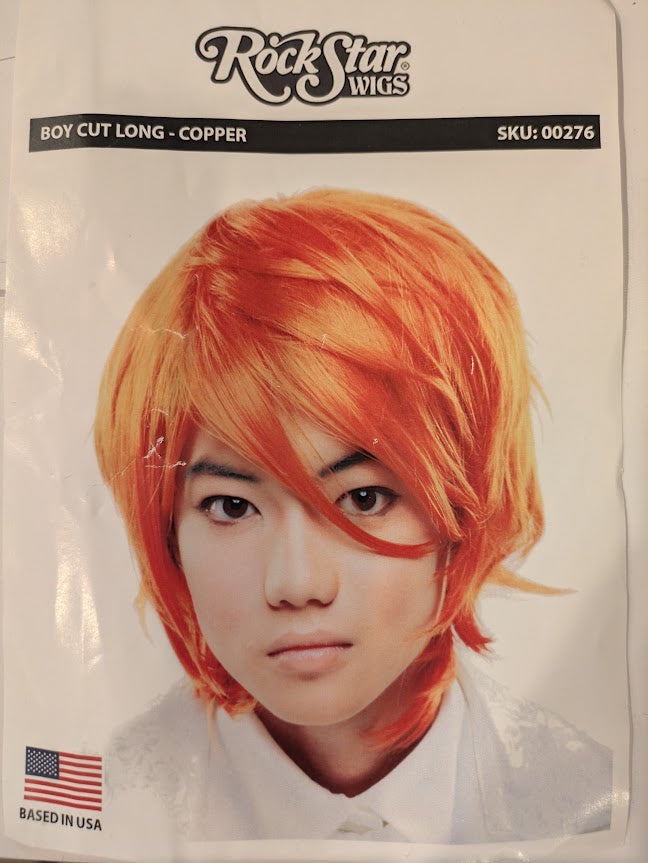 Wig, Boy Cut Long - Copper