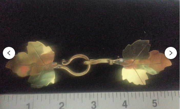 Cape Clasp, Bronze Western Ivy Pin On Cloak Clasp