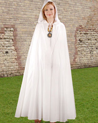 Cloak, Hooded Cotton Cloak : OS White