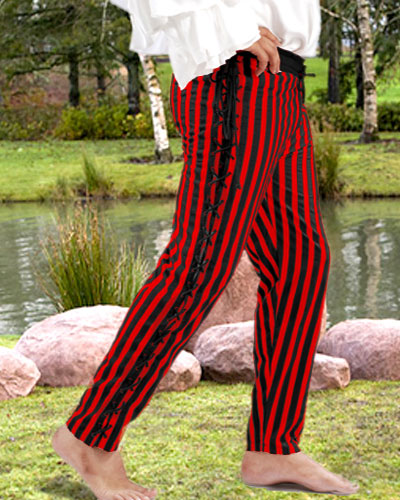 Pirate Pants, Sidestring Stripe-  : Large