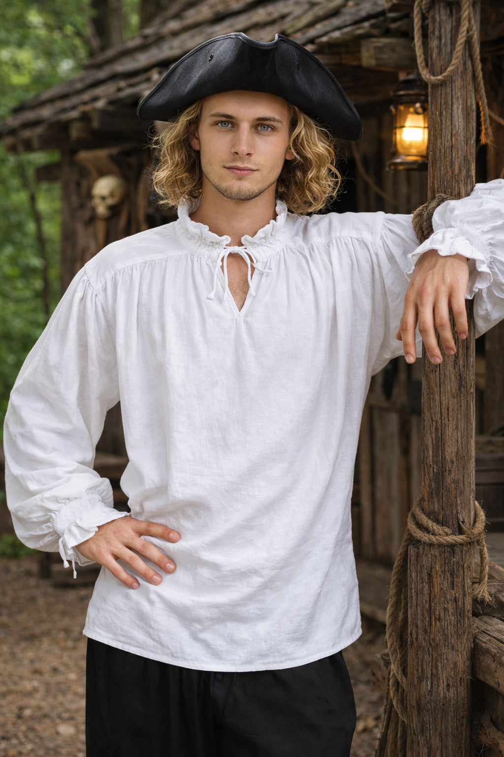Shirt, Harbormaster Gathered White