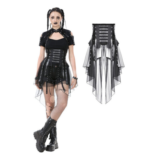 Corset, Industrial Hi-Lo Skirt Sheer