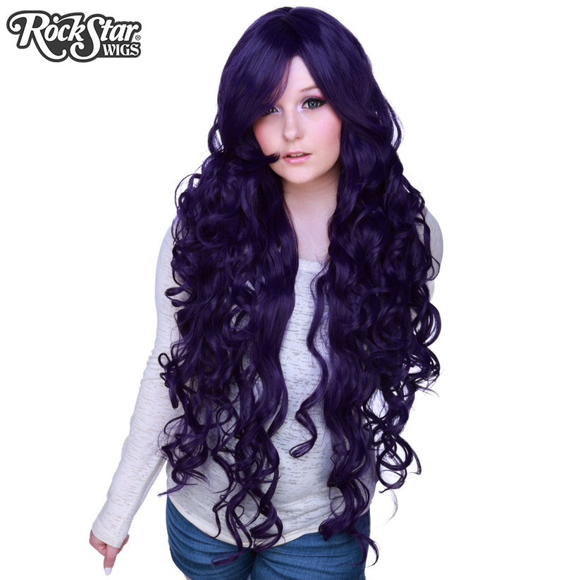 Wig, Curly 90cm - Purple Black