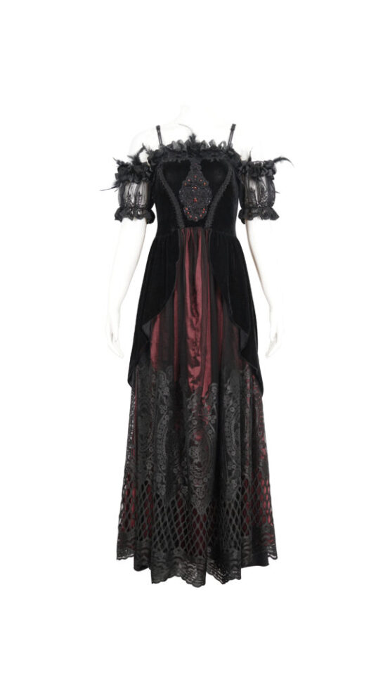 Dress, Off Shoulder Gothic Lace