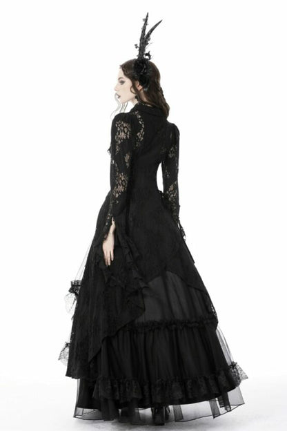 Dress, Frilly Hollowed Out Lace