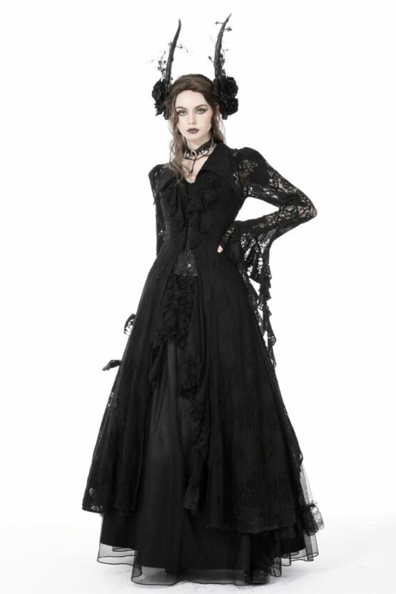 Dress, Frilly Hollowed Out Lace