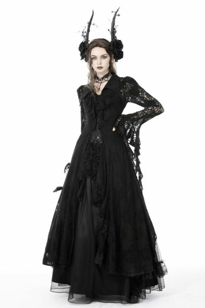Dress, Frilly Hollowed Out Lace