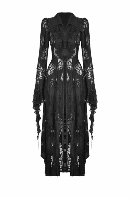 Dress, Frilly Hollowed Out Lace