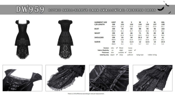 Dress, Black Velvet Swallowtail