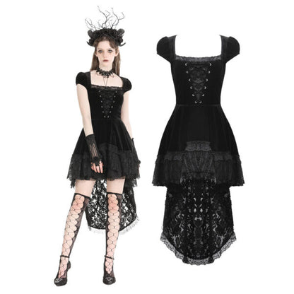 Dress, Black Velvet Swallowtail