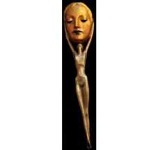 Donna Figura stick mask-argento-oro