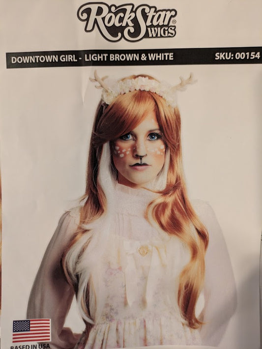 Wig, Downtown Girl - Light Brown & White