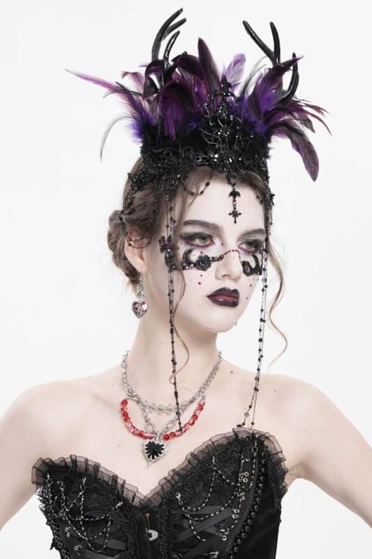 Crown, Gothic Feathers Purple