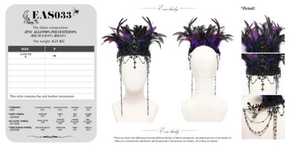 Crown, Gothic Feathers Purple