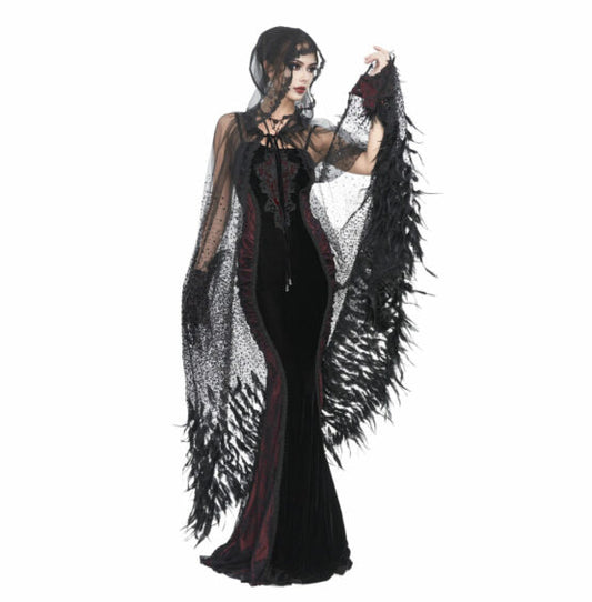 Cape, Sheer Sequin Feather