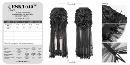 Skirt, Maxi Bustle Roses Black