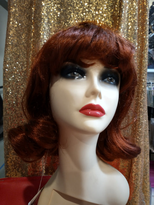 60s flip wig, Joan-auburn red