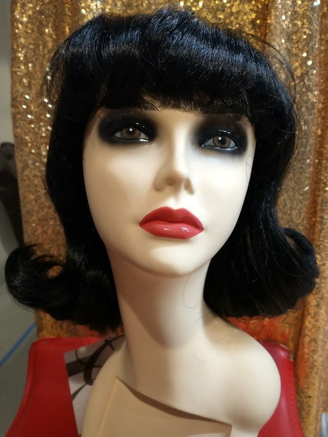 60s flip wig, Joan-black