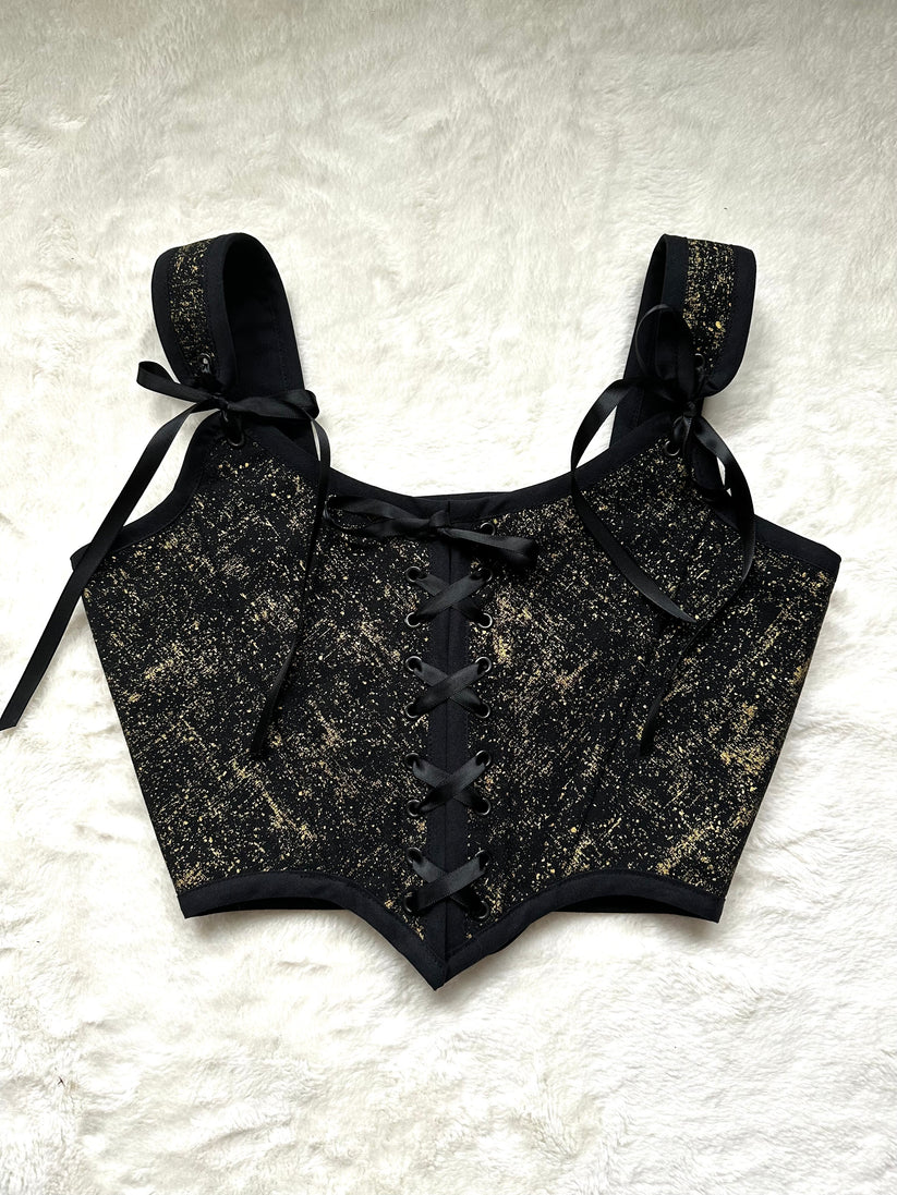 Bodice, Gold Cat Scratch & Black Reversible, M/L