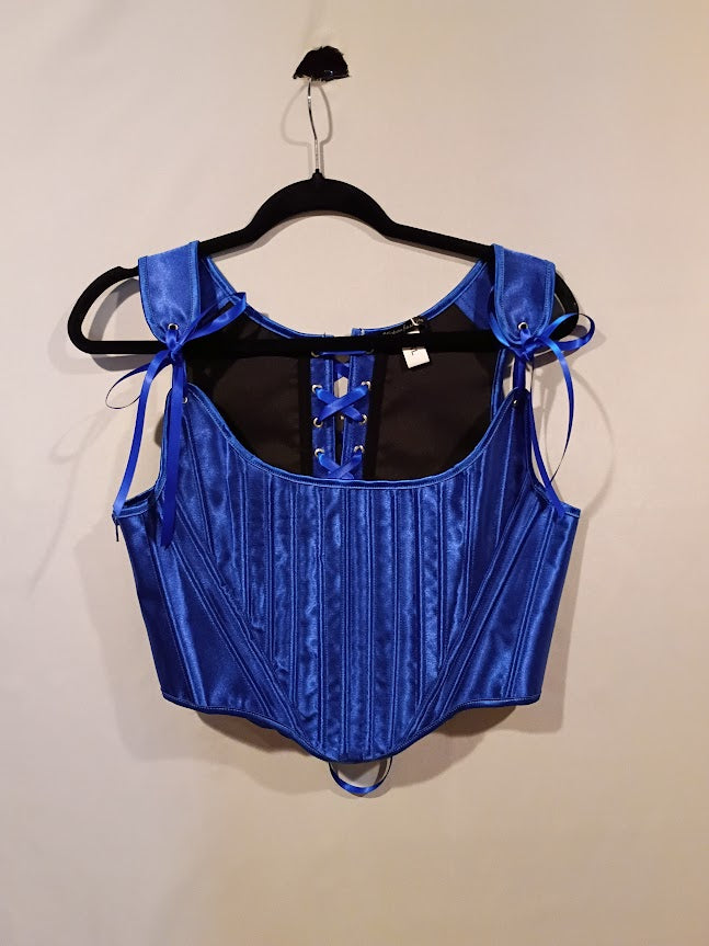 Bodice, Satin Ribbon Corset Blue