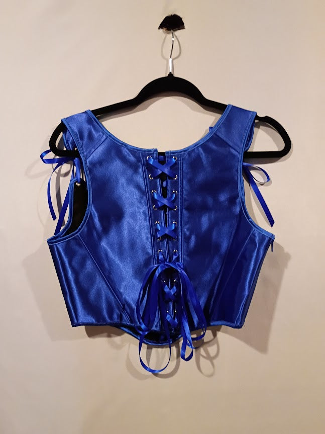 Bodice, Satin Ribbon Corset Blue