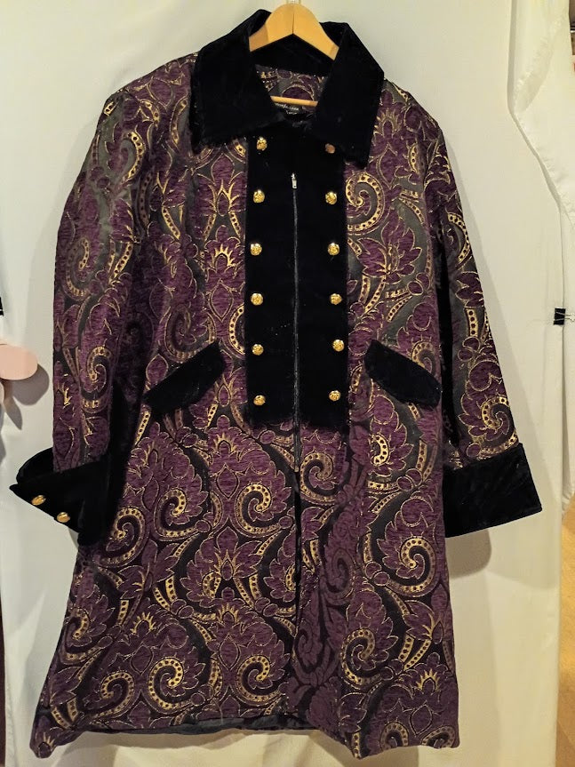 Coat, Frock Brocade Plum