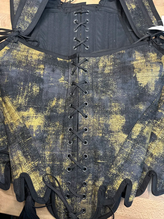 Bodice, 1780s Stays Gold Dusting, L/XL