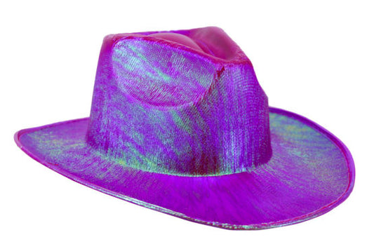 Hat, Cowboy Metallic-Fuchsia : OS