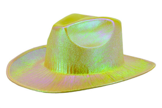 Hat, Cowboy Metallic-yellow : OS