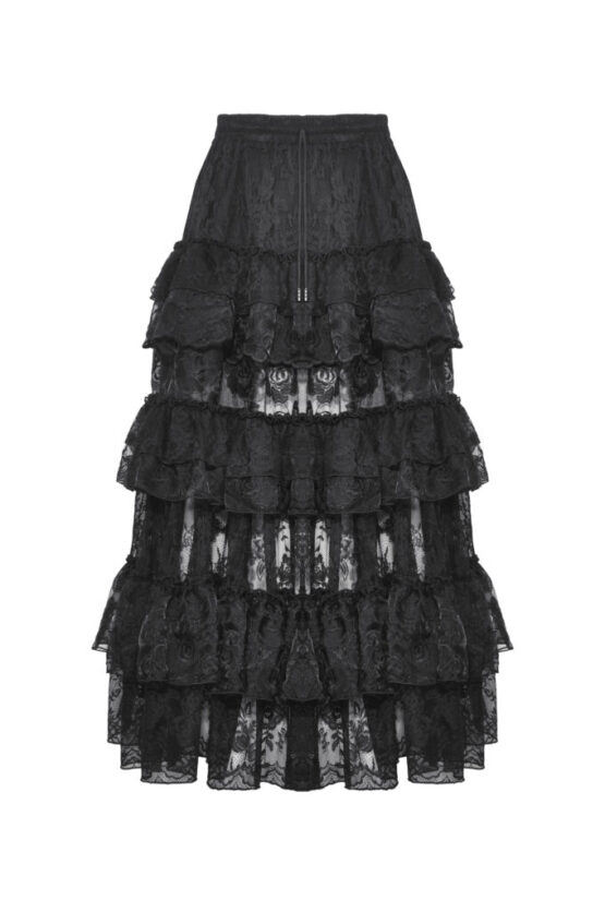 Skirt, Lace Layered Gothic Black