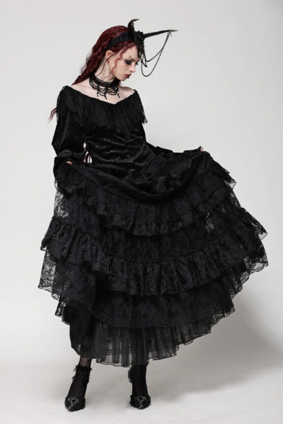 Skirt, Lace Layered Gothic Black