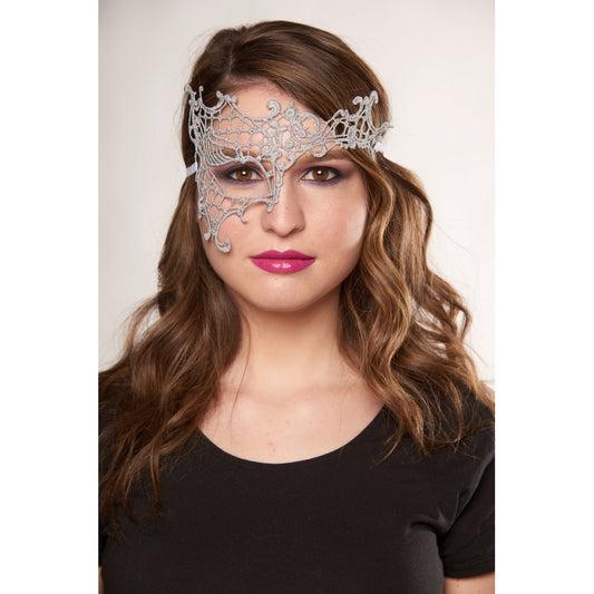 Venetian Lace Half Face-SILVER : O/S