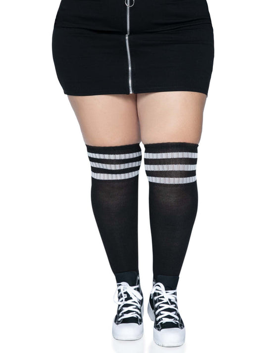Socks, Athletic-black : plus 1x/2x